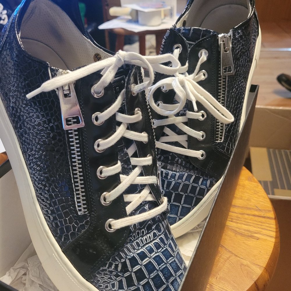 Bagatto blue Italian leather sneakers size 44/us 11